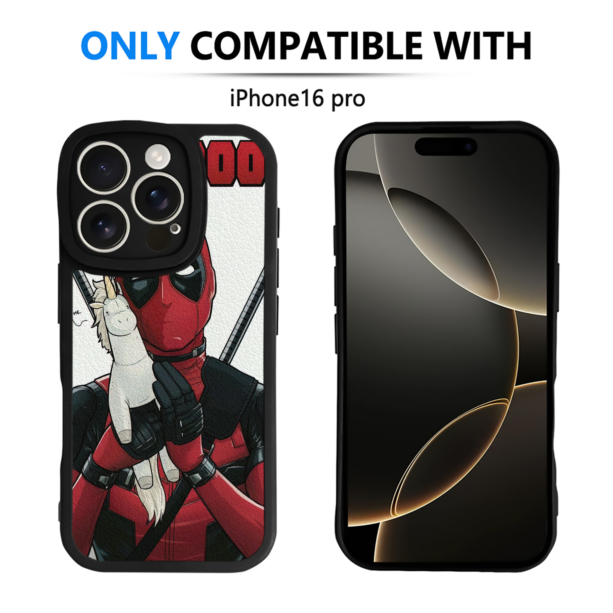 （画像用） Deadpool デッドプール 【iPhone 16シリーズ対応】シリコンスマホケース（レザー調） 材質：シリコン